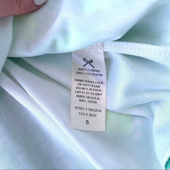 Everly Boutique Teal and Lime Geometric Patterned Mini  Dress Size Small - Picture 9 of 15